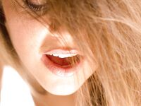 Brunette Abigail Mac shows off her hard nipples